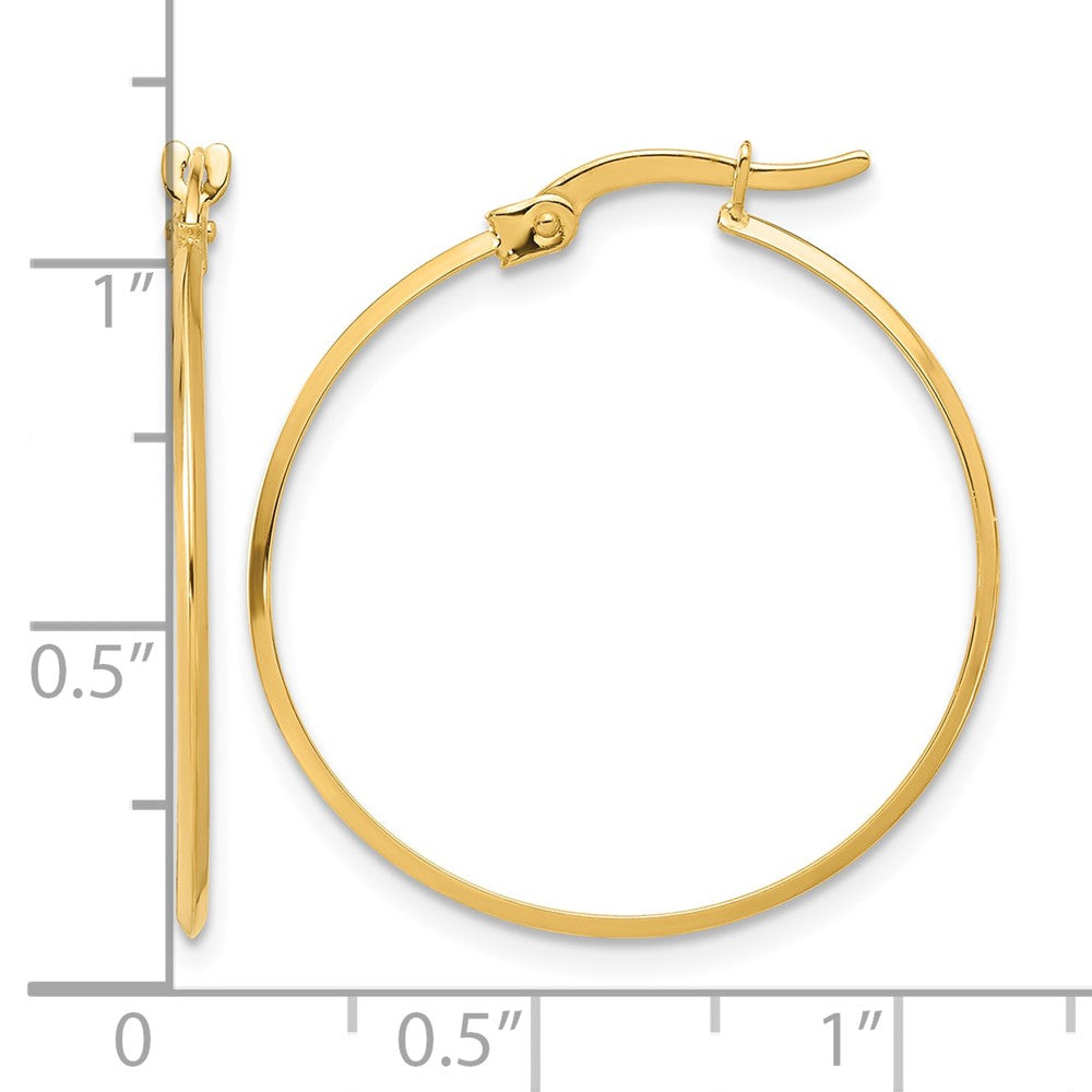 14K Polished Knife Edge Hoop Earrings