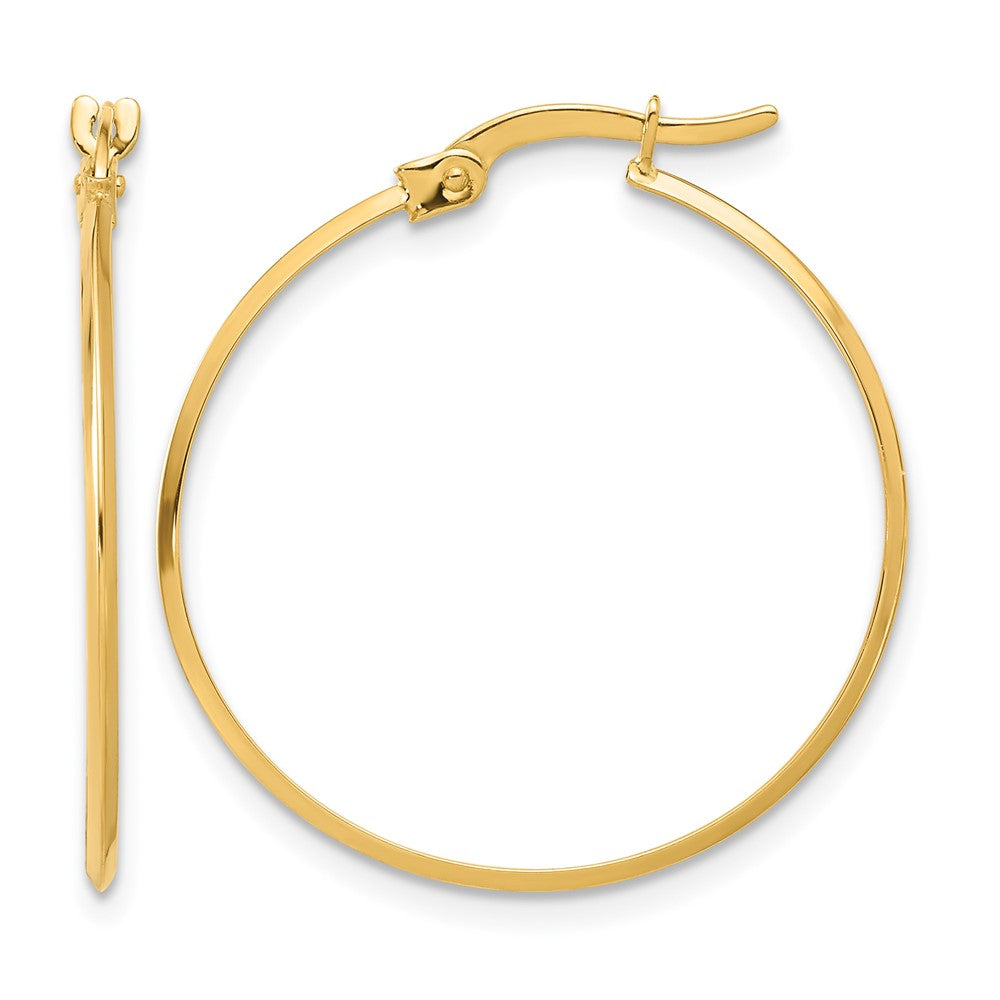 14K Polished Knife Edge Hoop Earrings