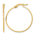 14K Polished Knife Edge Hoop Earrings