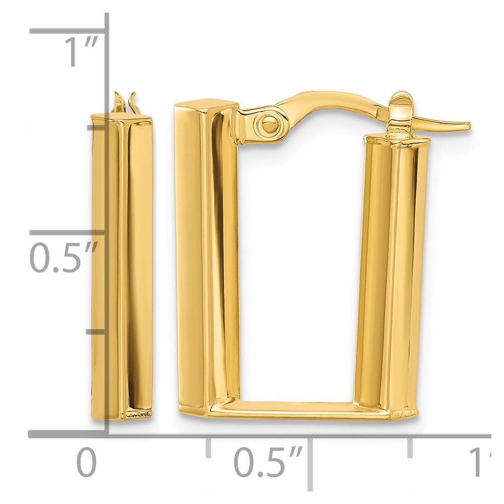 14K Polished U Shape Hoop Earrings