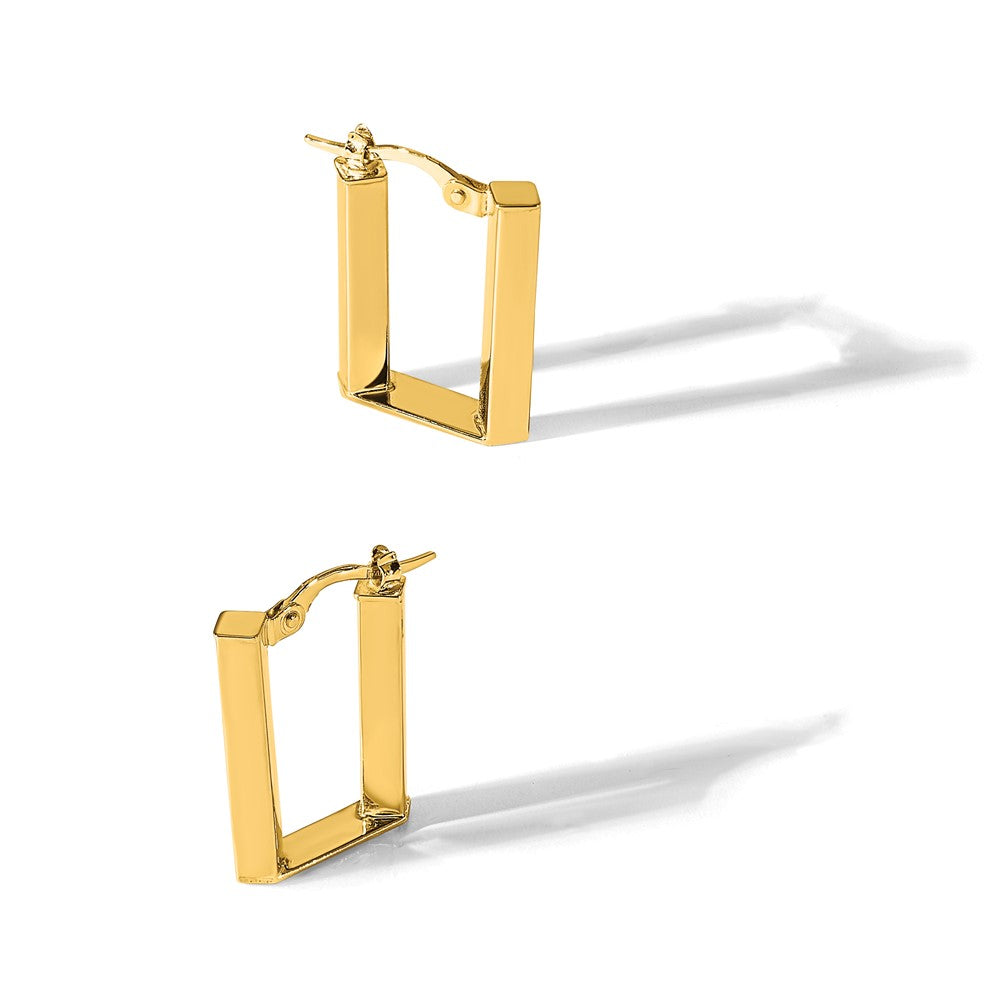 14K Polished U Shape Hoop Earrings