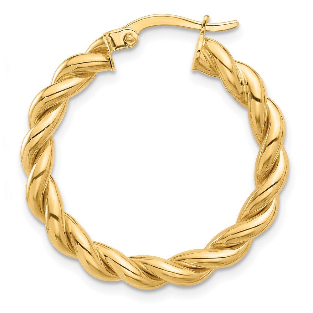 Single 14k Polished Twisted Hoop Earring