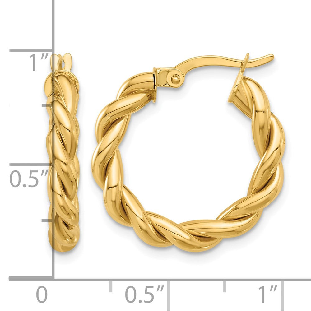 14k Polished Twisted Hoop Earrings