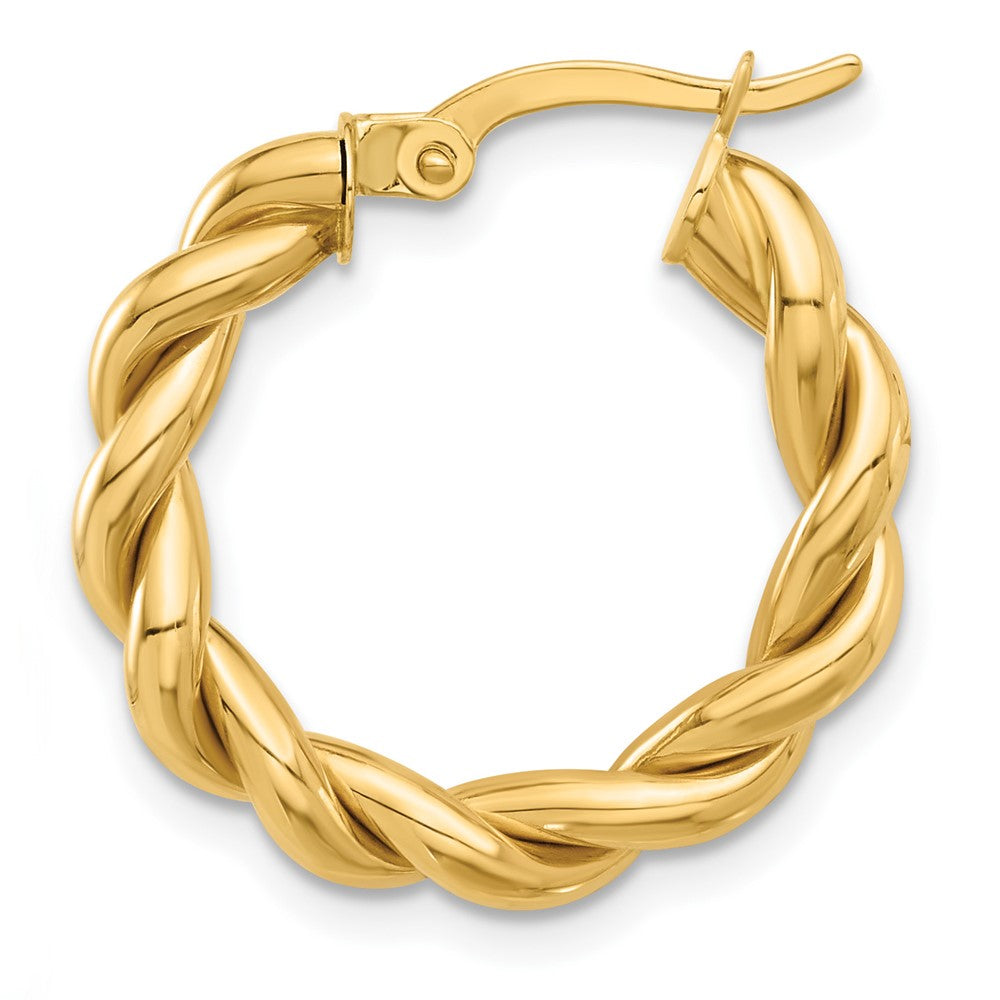 Single 14k Polished Twisted Hoop Earring