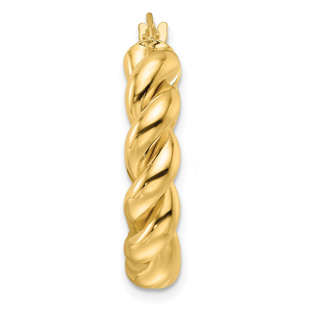 Single 14ky Polished 5.3mm Hollow Twisted Round Hoop Earring