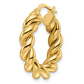 Single 14ky Polished 5.3mm Hollow Twisted Round Hoop Earring
