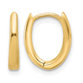 14K Polished Oval Hinged Hoop Earrings