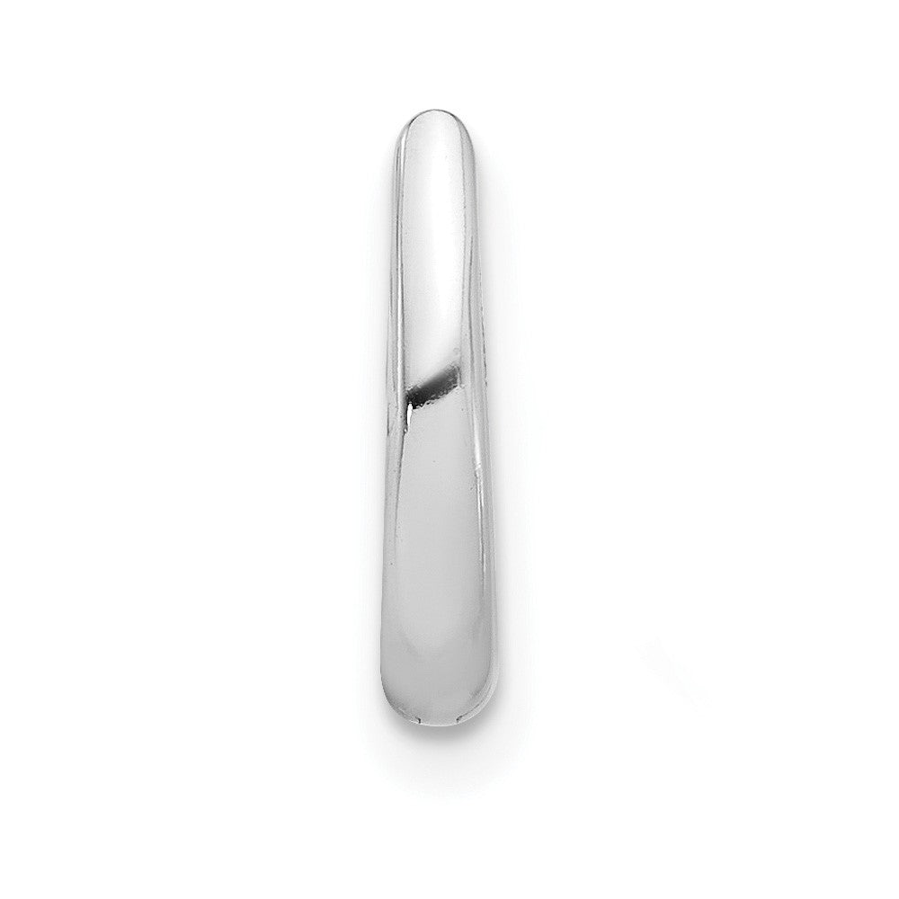 Single 14K White Gold Polished Oval Hinged Hoop Earring
