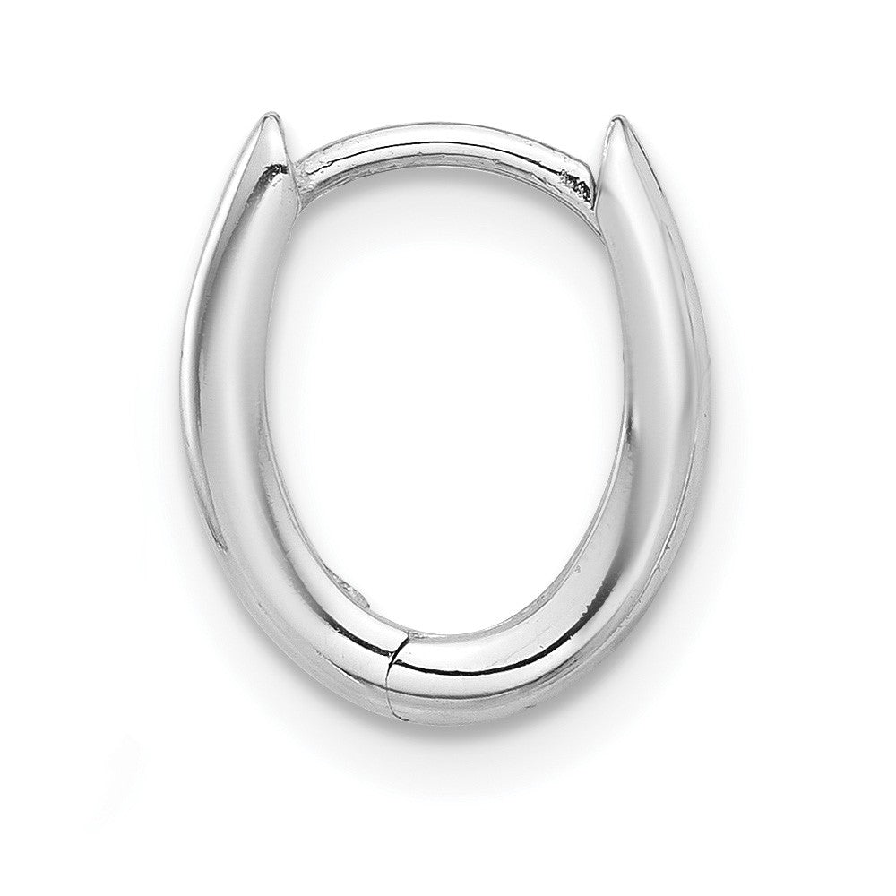 Single 14K White Gold Polished Oval Hinged Hoop Earring