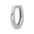 Single 14K White Gold Polished Oval Hinged Hoop Earring