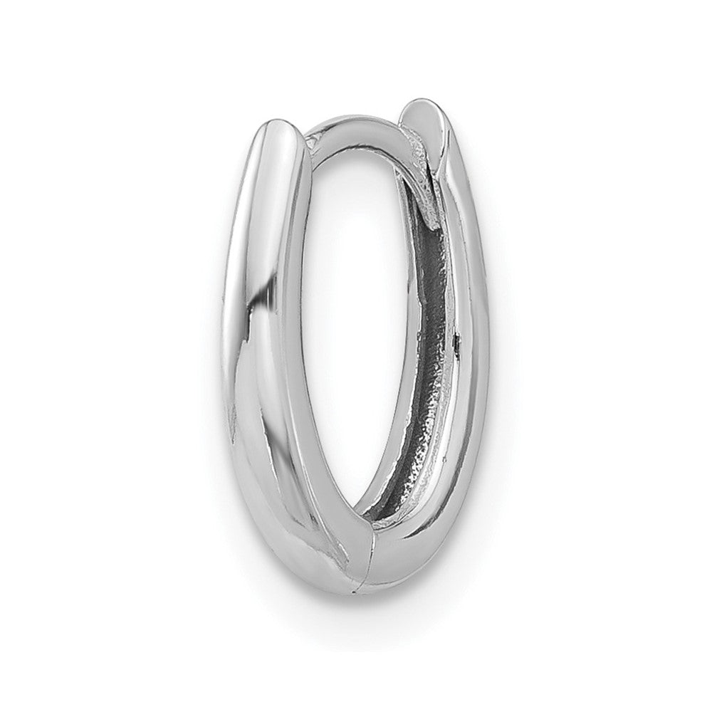 Single 14K White Gold Polished Oval Hinged Hoop Earring
