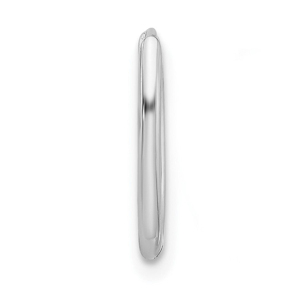 Single 14K White Gold Polished Oval Hinged Hoop Earring