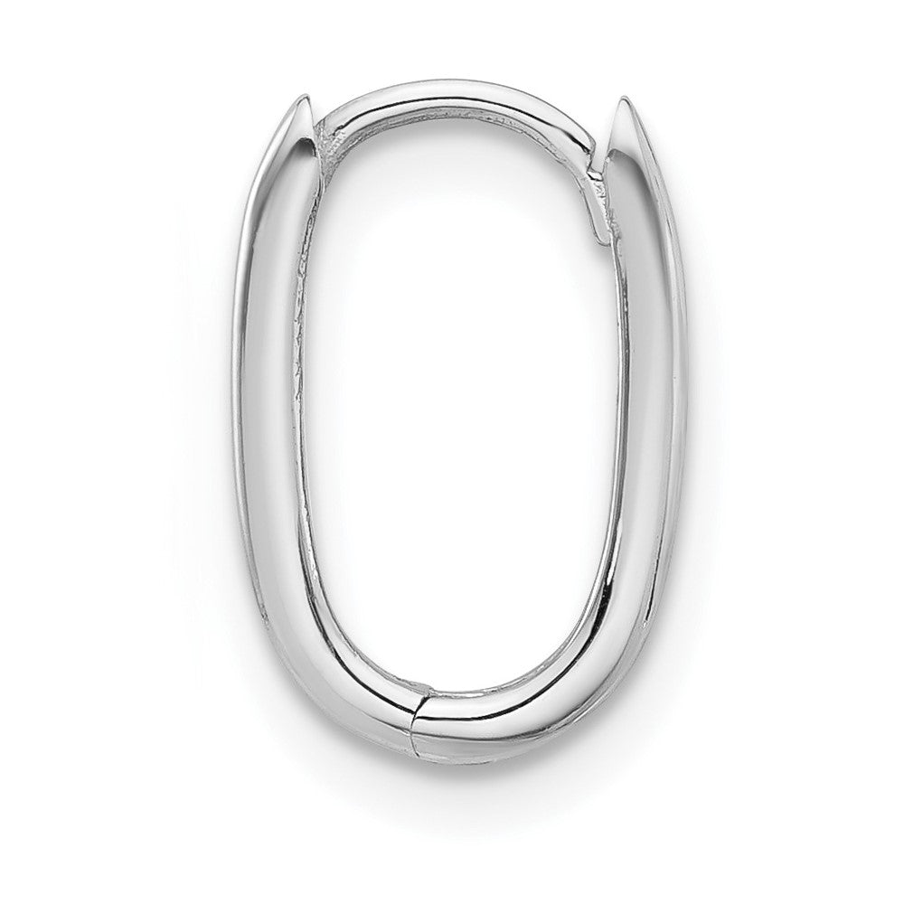 Single 14K White Gold Polished Oval Hinged Hoop Earring