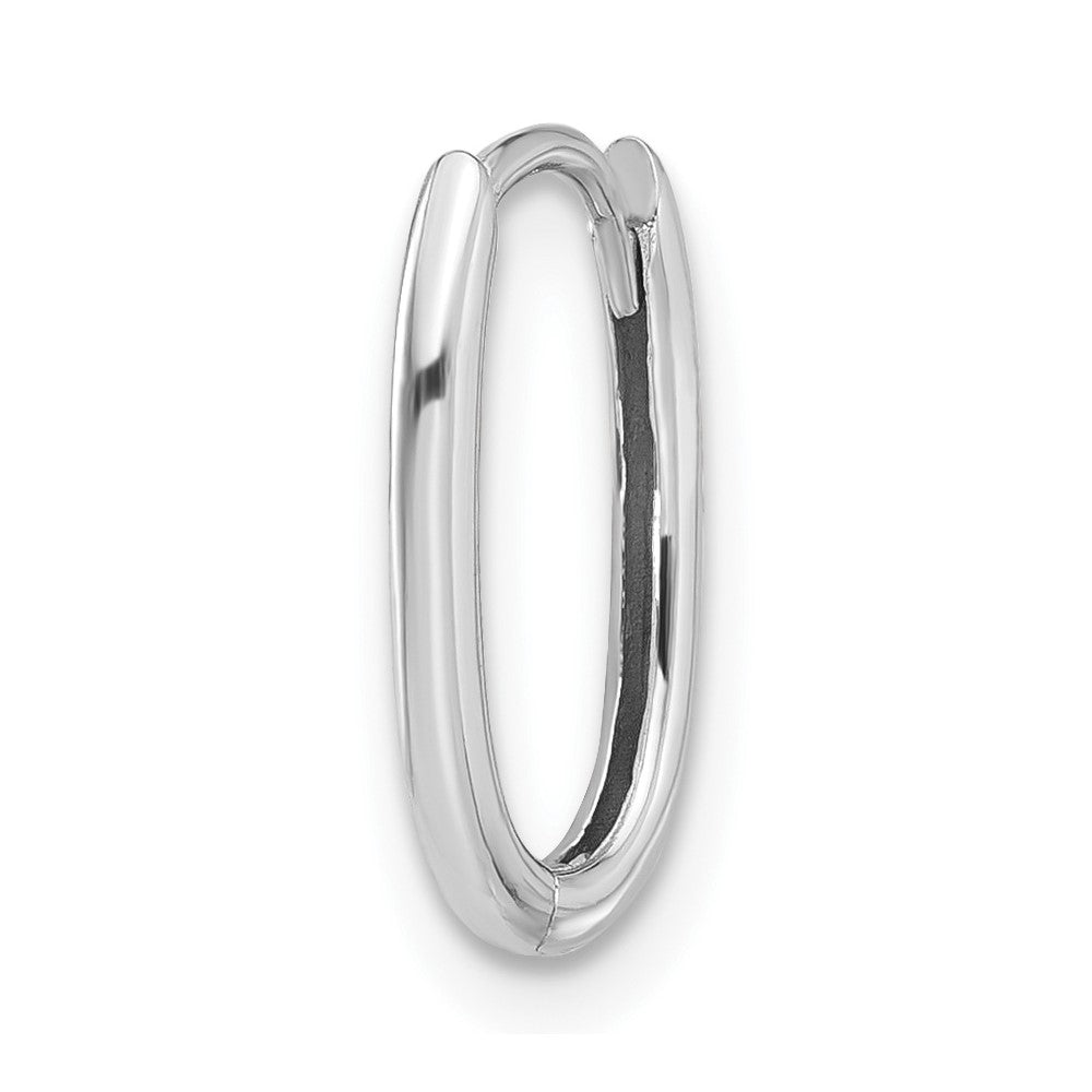 Single 14K White Gold Polished Oval Hinged Hoop Earring