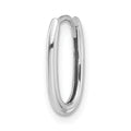 Single 14K White Gold Polished Oval Hinged Hoop Earring