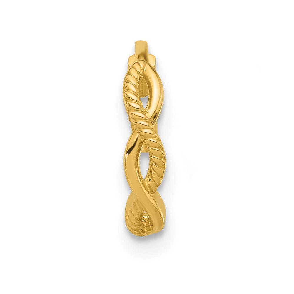 Single 14K Polished and Textured Braided Hinged Hoop Earring