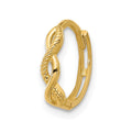 Single 14K Polished and Textured Braided Hinged Hoop Earring