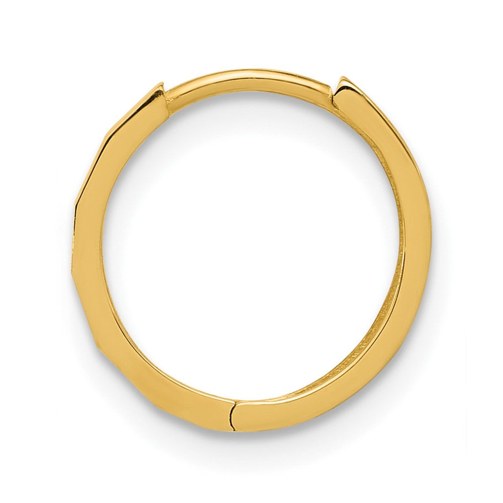 Single 14K Polished and Diamond-cut Hinged Hoop Earring