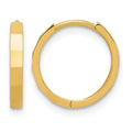 14K Polished and Diamond-cut Hinged Hoop Earrings