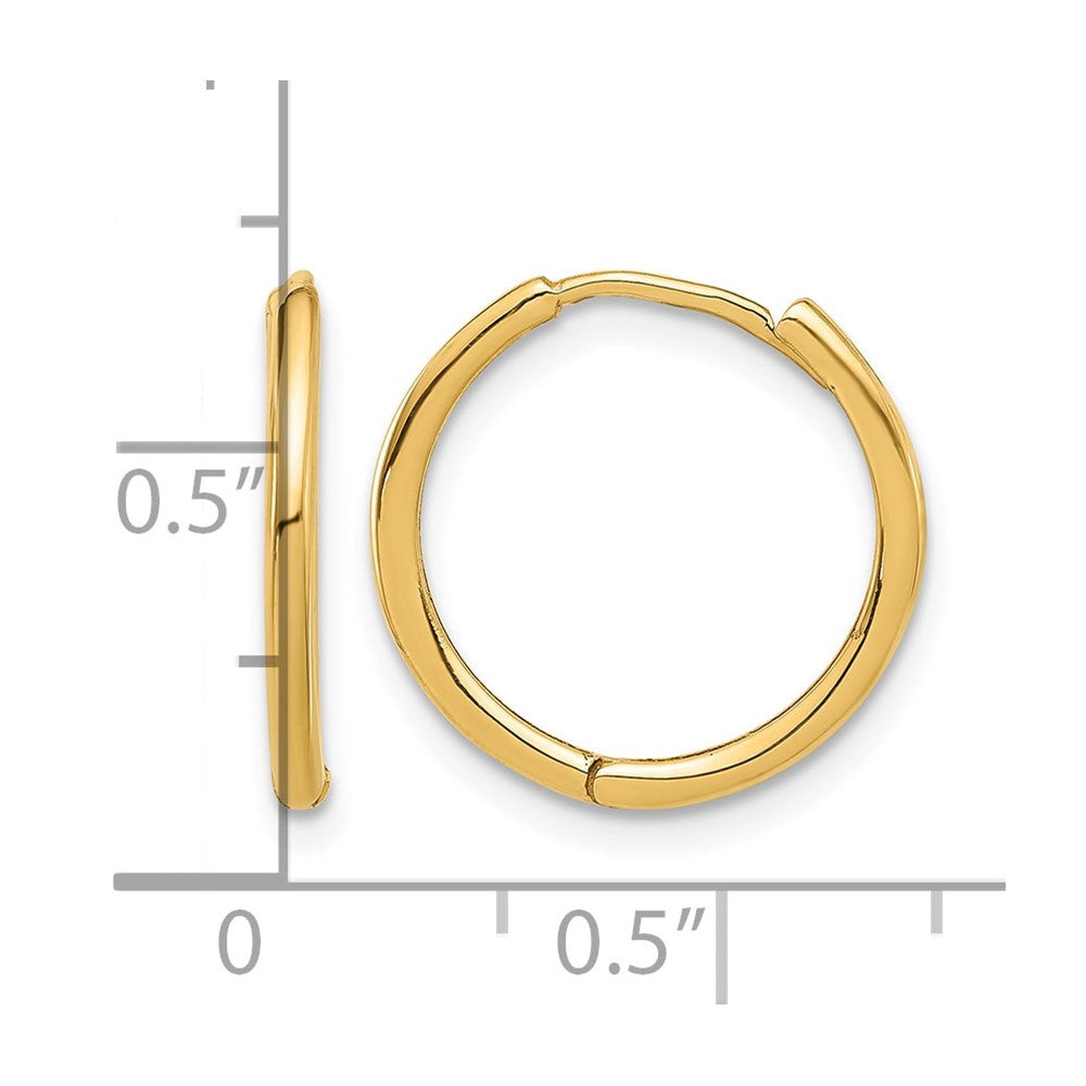 14K Polished Hinged Hoop Earrings