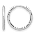 14K White Gold Polished Hinged Hoop Earrings
