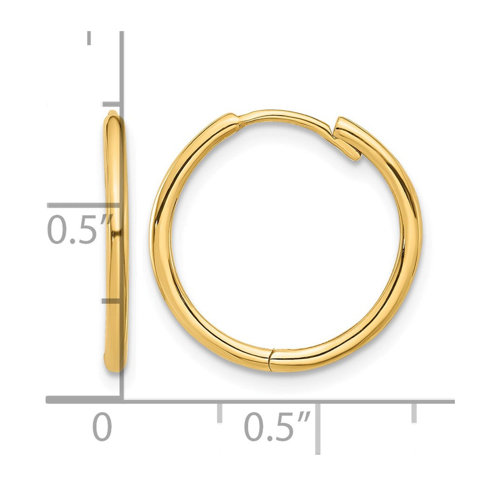 14K Polished Hinged Hoop Earrings