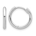 14K White Gold Polished Hinged Hoop Earrings