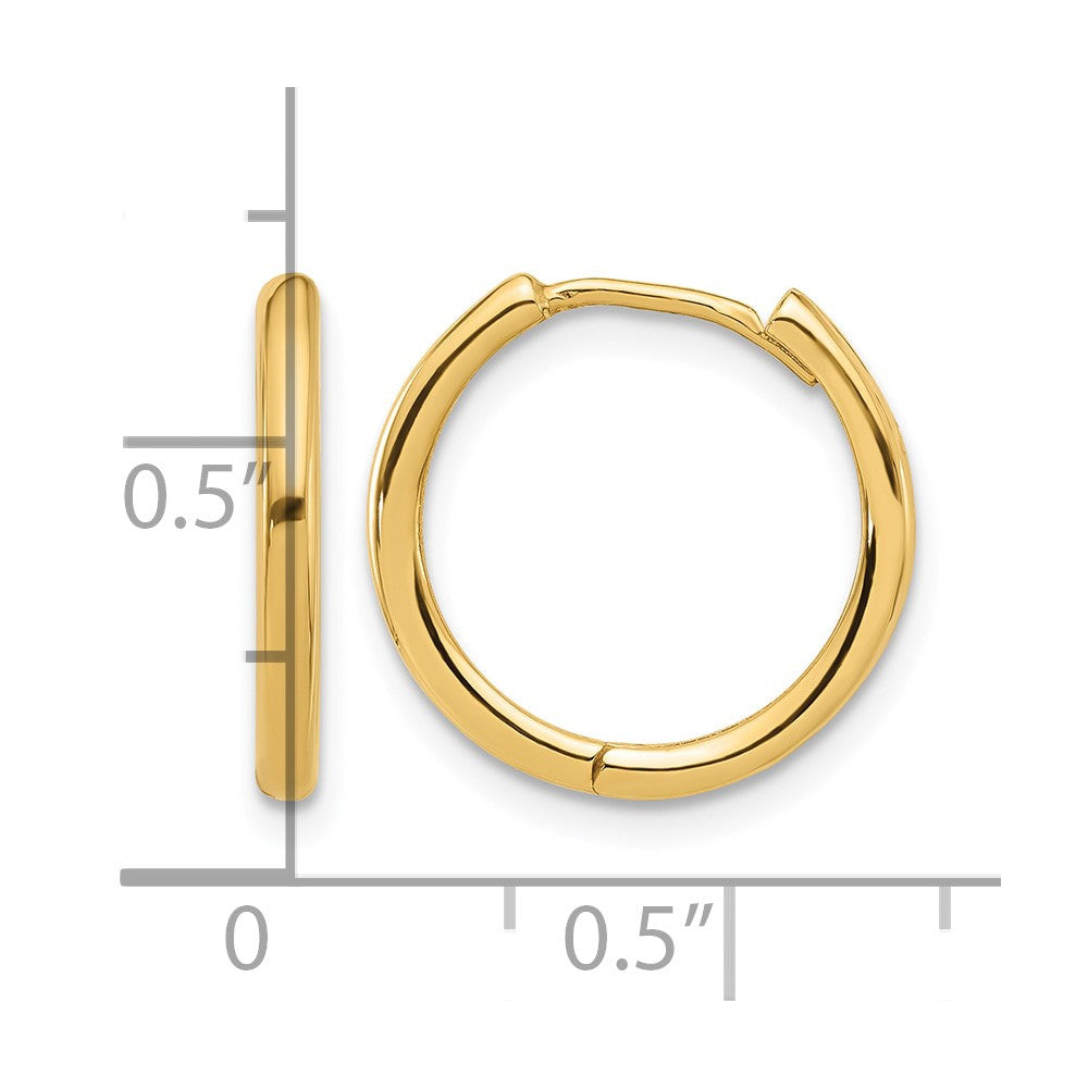 14K Polished Hinged Hoop Earrings