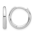 14K White Gold Polished Hinged Hoop Earrings