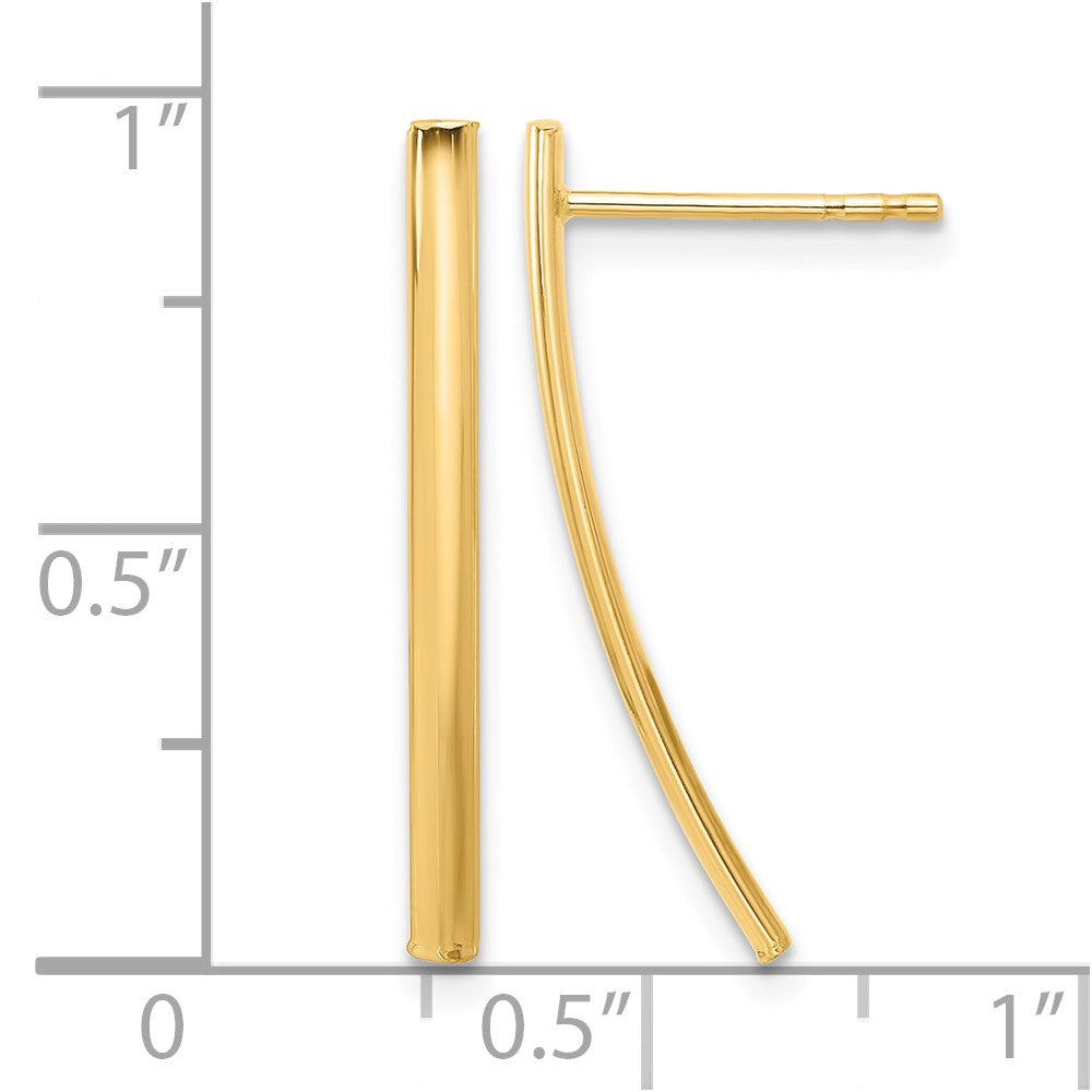 14K Polished Bar Post Earrings