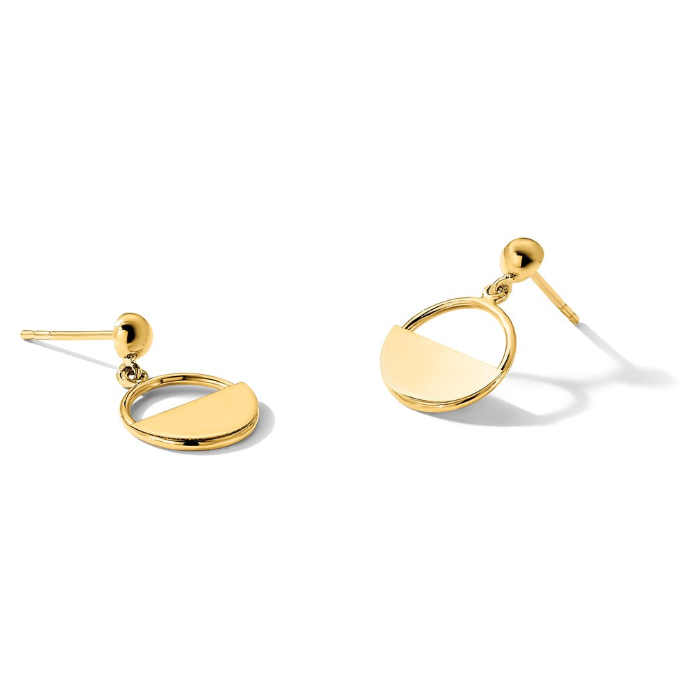 14K Polished Contemporary Dangle Post Earrings