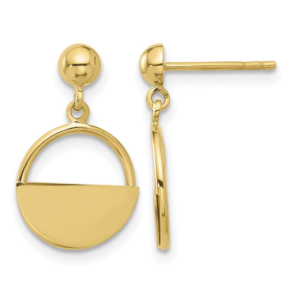 14K Polished Contemporary Dangle Post Earrings