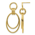 14K Polished and Textured Dangle Post Earrings