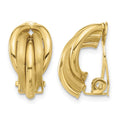 14K Polished and Satin Omega Clip Non-pierced Earrings