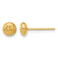 14K Polished and Diamond-cut 5.5mm Button Post Earrings