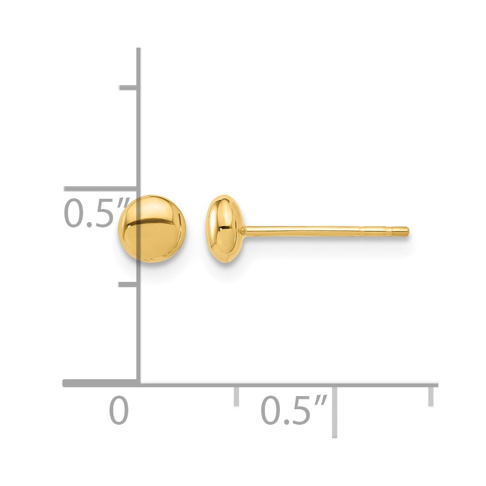 14K Polished 4.5mm Button Post Earrings