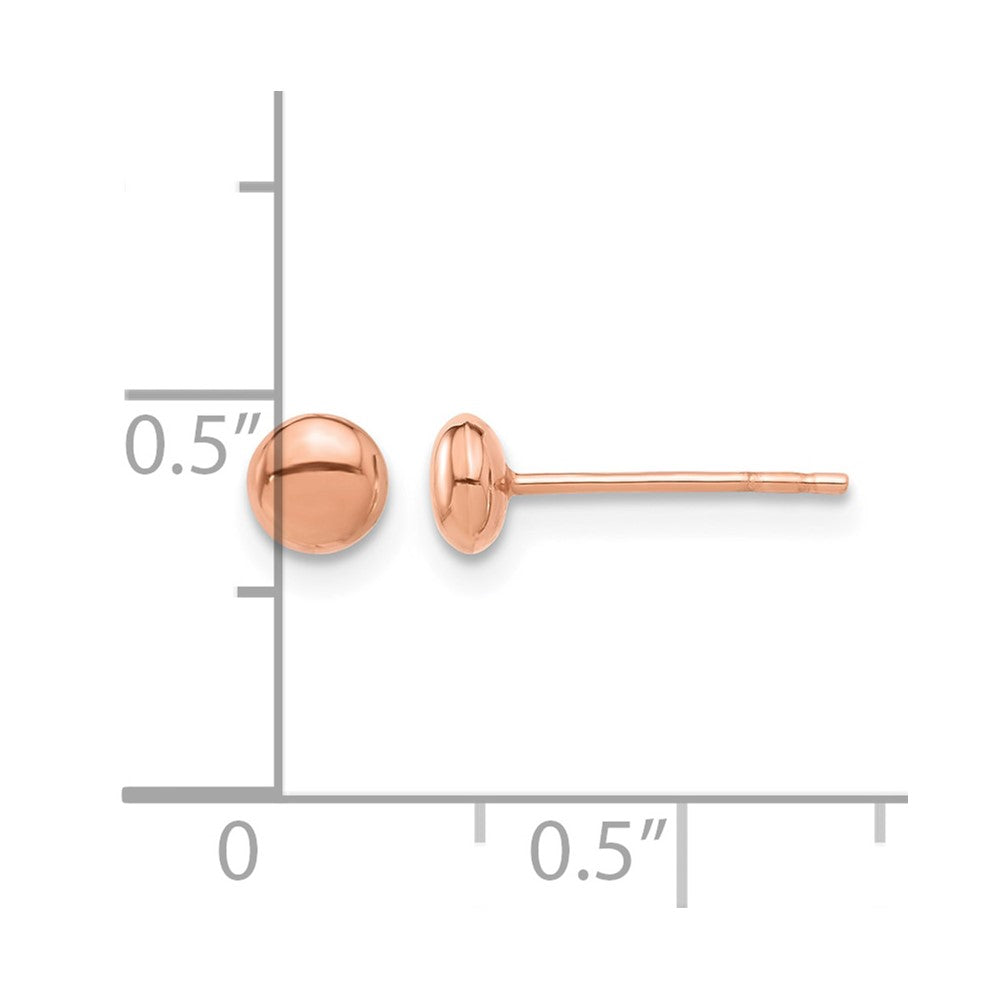 14K Rose Gold Polished 4.5mm Button Post Earrings