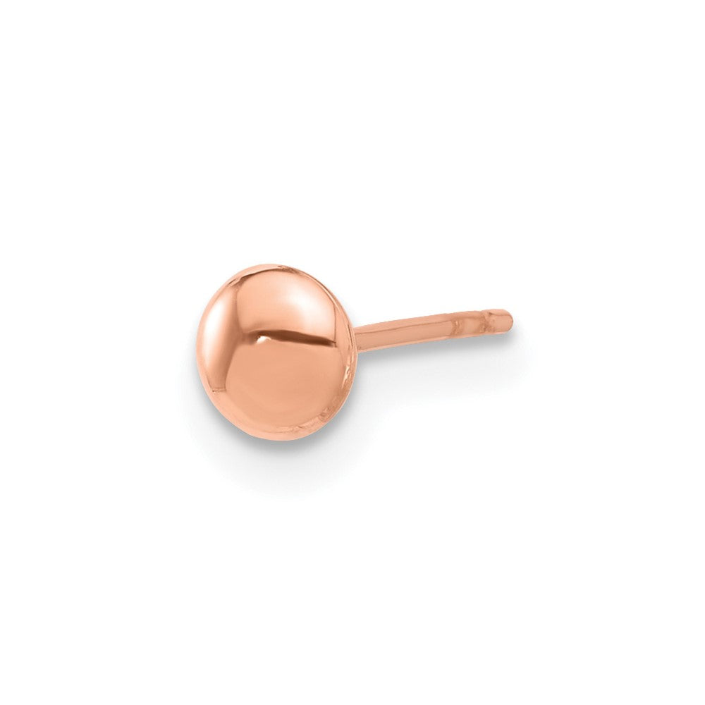 Single 14K Rose Gold Polished 4.5mm Button Post Earring