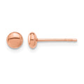 14K Rose Gold Polished 4.5mm Button Post Earrings