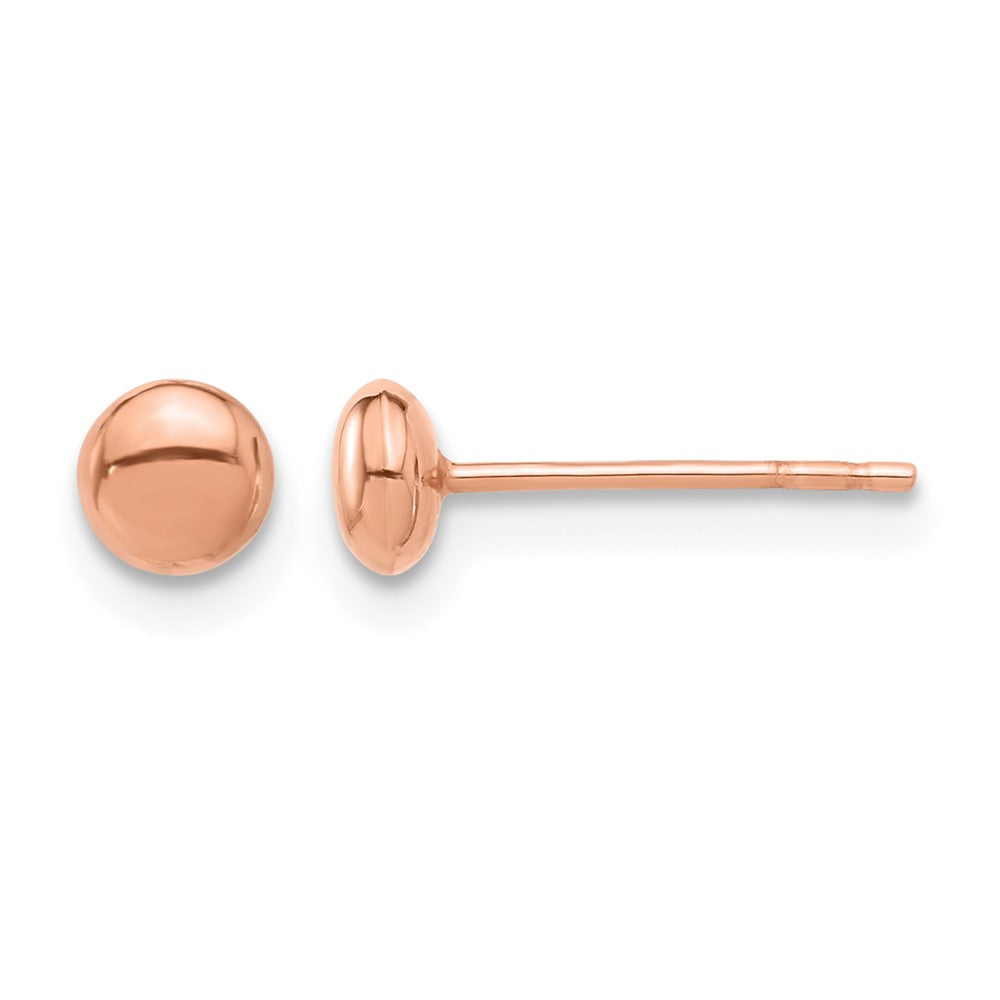 14K Rose Gold Polished 4.5mm Button Post Earrings