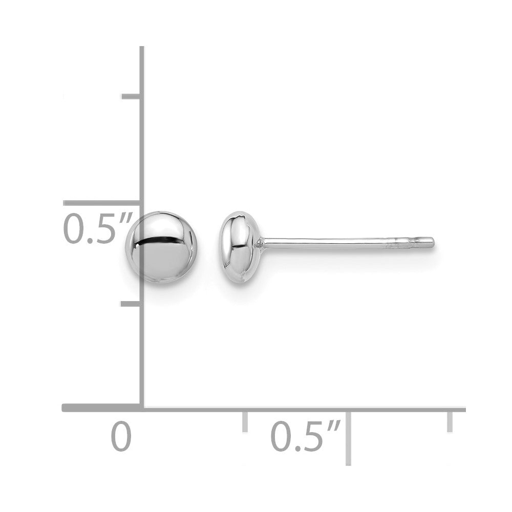 14K White Gold Polished 4.5mm Button Post Earrings