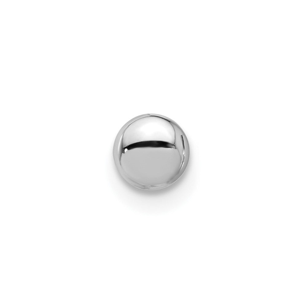 Single 14K White Gold Polished 4.5mm Button Post Earring