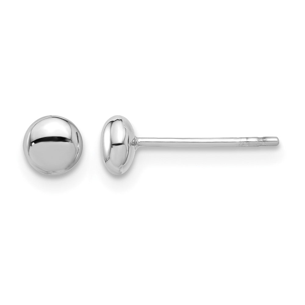 14K White Gold Polished 4.5mm Button Post Earrings
