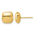 14K Polished 10mm Puffed Square Post Earrings