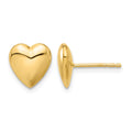 14k Polished Puffed Heart Post Earrings