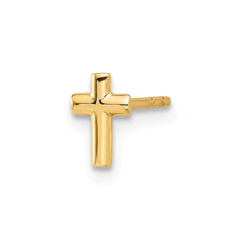 Single 14K Polished Cross Post Earring