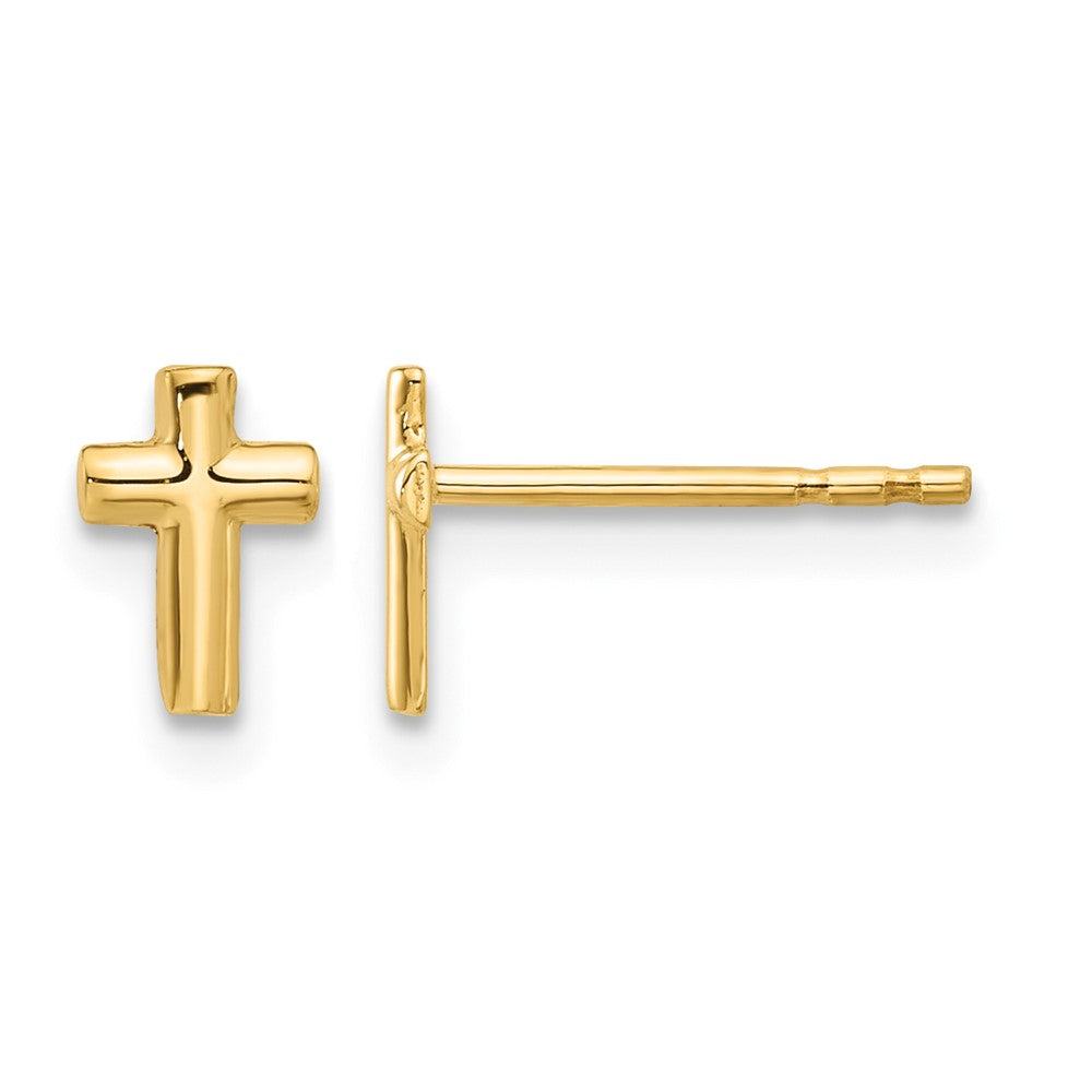 14K Polished Cross Post Earrings