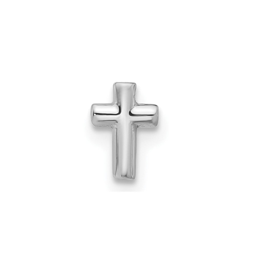 Single 14K White Gold Polished Cross Post Earring