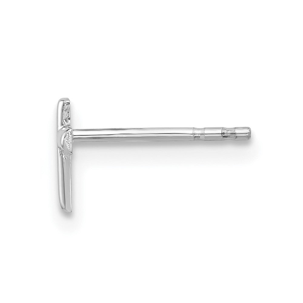 Single 14K White Gold Polished Cross Post Earring