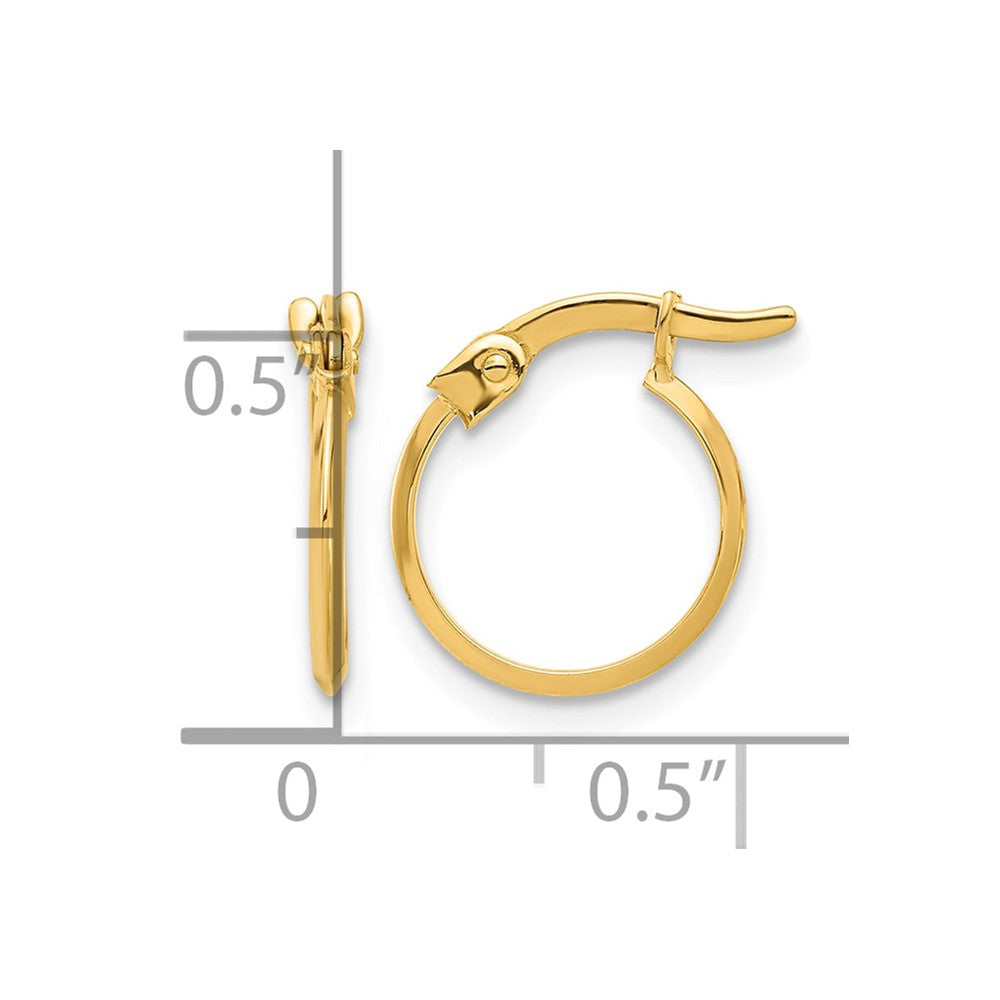 14K Polished Knife Edge Hoop Earrings